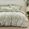 imageBedsure Duvet Cover Queen Size  100 Cotton Reversible Floral Queen Duvet Cover Set with Zipper Closure 3 Pieces Soft ampamp Breathable Green Bedding Set with 2 Pillow Shams 20quotx26quot06  Desert Sage No Comforter