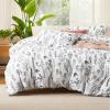 imageBedsure Duvet Cover Queen Size  Reversible Green Queen Duvet Cover Set with Zipper Closure 3 Pieces Floral Patterned Bedding Set with 8 Corner Ties and 2 Pillow Shams04  White No Comforter