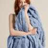 imageBedsure GentleSoft Sage Green Throw Blanket for Couch  Checkered Fleece Blankets Gifts for Women Men Girls Cute Soft Cozy Throw for Bedroom Home Decor Gifts 50x60 InchesAshley Blue