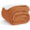 imageBedsure GentleSoft Sherpa Fleece Blankets Queen Size for Bed  Thick and Warm Soft Fuzzy Plush Queen Blanket for Winter Navy 90x90 Inches0  Burnt Orange