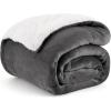imageBedsure GentleSoft Sherpa Fleece Blankets Queen Size for Bed  Thick and Warm Soft Fuzzy Plush Queen Blanket for Winter Navy 90x90 Inches02  Charcoal