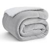 imageBedsure GentleSoft Sherpa Fleece Blankets Queen Size for Bed  Thick and Warm Soft Fuzzy Plush Queen Blanket for Winter Navy 90x90 Inches02  Light Grey