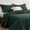 imageBedsure King Quilt Set  Ultra Soft Quilt Bedding Set for Green Bedroom Decor Lightweight AllSeason King Size Comforter with 2 Pillow Shams Dark Green Summer Bedspread Coverlet 106x96 Inch28  Dark Green  Geometric