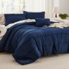 imageBedsure Light Pink Twin XL Comforter Set  3 Pieces Pinch Pleat Bed Set Down Alternative Bedding Sets for All Season 1 Comforter 1 Pillowcase 1 Decorative Pillow01  Navy
