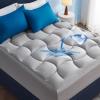 imageBedsure Mattress Topper Queen  Pillow Top Queen Mattress Protector with 821 Inches Deep Pocket 800 GSM Extra Thick Waterproof Bed Pad Fitted Soft Cover Bed for Home Bedroom Hotel  WhiteGray
