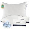 imageBedsure Memory Foam Pillows Queen Size Set of 2 Adjustable Firm Bed Pillows for Sleeping Cooling DualSided Design Rayon Derived from Bamboo Pillowcases for Side Back Stomach Hot SleepersGrey