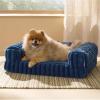 imageBedsure Orthopedic Dog Beds Large Sized Dog Waterproof Memory Foam Pet Bed with Sides NonSlip Bottom and EggCrate Foam Large Pet Couch Sofa with Washable Removable Corduroy Cover CreamBlue