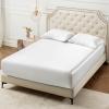imageBedsure Satin Fitted Sheet Only Queen Size  Silk Bed Sheet Luxury ampamp Ultra Soft NonFading ampamp Wrinkle Free Good for Skin Silver Grey 60x8015 Inches 1 Piece No Pillowcases02  White