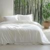 imageBedsure Silky Cooling Duvet Cover Queen Size  Lightweight 100 Rayon Derived from Bamboo Comforter Cover Set for Hot Sleepers Breathable ampamp MoistureWicking Bedding Set Pure White07  Pure White No Comforter