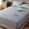 imageBedsure Twin Mattress Protector Quilted Twin Mattress Topper with Deep Pocket up to 22 Inches Soft Breathable Noiseless Bed Cover Waterproof Pad Bed for Home Bedroom Hotel  WhiteGray