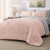 imageBedsure Twin XL Comforter Set  5 Pieces Reversible Blush Pink Bedding Twin XL Size Bed Set for All Seasons Bed in a Bag with Down Alternative Comforter Sheets Pillowcase ampamp Sham13  Blush Pink
