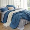 imageBedsure Twin XL Comforter Set  5 Pieces Reversible Blush Pink Bedding Twin XL Size Bed Set for All Seasons Bed in a Bag with Down Alternative Comforter Sheets Pillowcase ampamp Sham14  Slate Blue