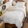 imageBedsure Twin XL Comforter Set  White Comforter Boho Tufted Shabby Chic Bedding for Kids 2 Pieces Vintage Farmhouse Bed Set for All Seasons Fluffy Soft Bedding with 1 Pillow Sham01  White