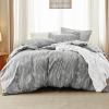 imageBedsure TwinTwin XL Comforter Set  Sage Green Bed Set 2 Pieces Cute Floral Bedding 1 Soft Reversible Botanical Flowers Comforter and 1 Pillow Sham04  Grey