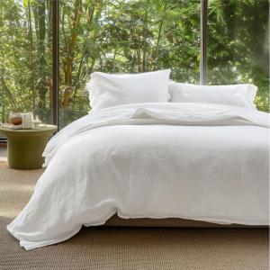 imageBedsure 100 Muslin Cotton Duvet Cover Queen Size  UltraSoft Breathable ampamp Lightweight  Linen Like Gauze Comforter Cover Set with Button Closure and Corner Ties Olive Green Queen 90quotx90quot07  Cooling Muslin  White No Comforter