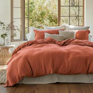imageBedsure 100 Muslin Cotton Duvet Cover Queen Size  UltraSoft Breathable ampamp Lightweight  Linen Like Gauze Comforter Cover Set with Button Closure and Corner Ties Olive Green Queen 90quotx90quot06  Muslin  Terracotta No Comforter