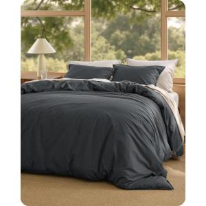 imageBedsure 100 Washed Cotton Duvet Cover Queen Size  Khaki Minimalist Cotton Duvet Cover Linen Like for All Seasons  GentleSoft Plain Simple Bedding Khaki Queen 90quotx90quot38  Slub Charcoal No Comforter