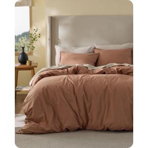 imageBedsure 100 Washed Cotton Duvet Cover Queen Size  Khaki Minimalist Cotton Duvet Cover Linen Like for All Seasons  GentleSoft Plain Simple Bedding Khaki Queen 90quotx90quot36  Slub Mocha Mousse No Comforter