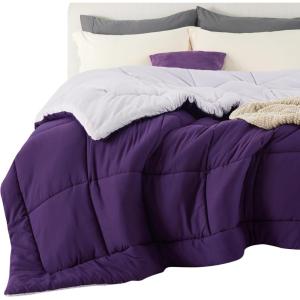 imageBedsure Comforters Queen Size Duvet Insert All Season Bed Comforter Quilted Down Alternative Duvet Box Stitched Comforter with Corner Tabs Machine Washable 88 x 88 Inches WhitePurplePale Purple