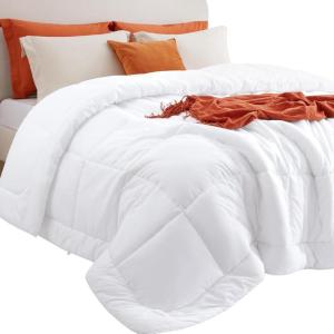 imageBedsure Comforters Queen Size Duvet Insert All Season Bed Comforter Quilted Down Alternative Duvet Box Stitched Comforter with Corner Tabs Machine Washable 88 x 88 Inches WhiteWhite