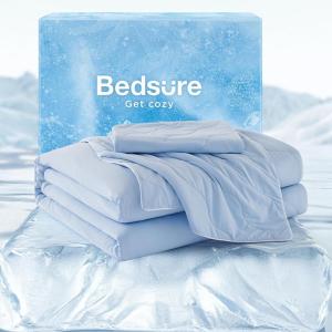imageBedsure Cooling Comforter King Size Cooling Blankets for Hot Sleepers QMaxampgt042 Breathable Cooling Blanket for Night Sweats AllSeason Lightweight Comforter 104quotx90quot WhiteBlue