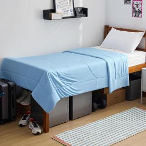imageBedsure Cooling Comforter Queen Size  GentleSoft Moisture Wicking Cooling Blanket for Hot Sleepers Breathable Lightweight Duvet Insert DualSided Summer Blanket White 88x88 InchesBlue