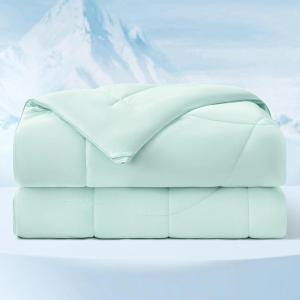imageBedsure Cooling Comforter Twin XL  Cooling Blankets for Hot Sleepers Lightweight Comforter for Summer with DualSided Cool Tech Soft Breathable Cold Blanket for Sleeping Grey 68x92 InchesGreen
