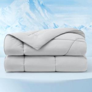 imageBedsure Cooling Comforter Twin XL  Cooling Blankets for Hot Sleepers Lightweight Comforter for Summer with DualSided Cool Tech Soft Breathable Cold Blanket for Sleeping Grey 68x92 InchesGrey