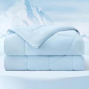 imageBedsure Cooling Comforter Twin XL  Cooling Blankets for Hot Sleepers Lightweight Comforter for Summer with DualSided Cool Tech Soft Breathable Cold Blanket for Sleeping Grey 68x92 InchesLight Blue