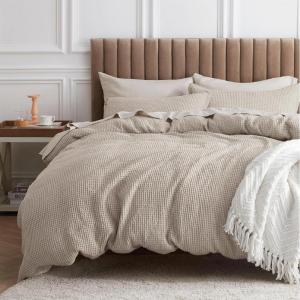 imageBedsure Cooling Duvet Cover Queen Size Cotton ampamp Rayon Derived from Bamboo Blend Duvet Cover Set for Hot Sleepers UltraSoft Breathable ampamp Lightweight Home Bedding for All Seasons White90quotx90quot04  Linen No Comforter