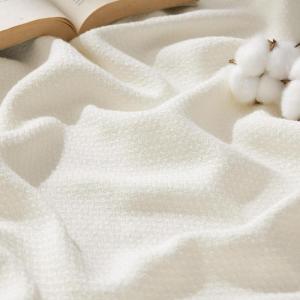 imageBedsure GentleSoft 100 Cotton Blanket Queen Size for Bed  Breathable and Lightweight Soft Cozy Textured Herringbone Woven Blanket for Summer Linen Beige 90x90 inches02  Cream