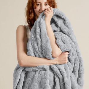 imageBedsure GentleSoft Sage Green Throw Blanket for Couch  Checkered Fleece Blankets Gifts for Women Men Girls Cute Soft Cozy Throw for Bedroom Home Decor Gifts 50x60 InchesSilver Grey