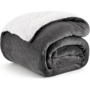 imageBedsure GentleSoft Sherpa Fleece Blankets Queen Size for Bed  Thick and Warm Soft Fuzzy Plush Queen Blanket for Winter Navy 90x90 Inches02  Charcoal