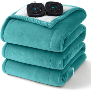 imageBedsure Heated Blanket Throw Blanket  Fast Heating Electric Blanket GentleSoft Flannel Heated Throw with 4 Time Settings 6 Heating Settings Warm Gifts for Grandma 50x60 inches Grey15  River Blue