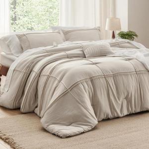 imageBedsure Light Pink Twin XL Comforter Set  3 Pieces Pinch Pleat Bed Set Down Alternative Bedding Sets for All Season 1 Comforter 1 Pillowcase 1 Decorative Pillow17  Grid