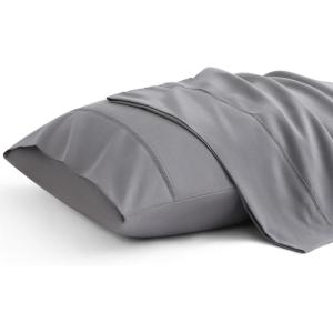 imageBedsure Queen Pillow Cases Set of 2  Dark Grey Double Brushed Microfiber Pillowcases 2 Pack Super Soft Cooling Pillow Case Covers with Envelope Closure Wrinkle Fade and Stain Resistant 20x3001  Dark Grey