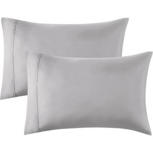 imageBedsure Queen Pillow Cases Set of 2  Dark Grey Double Brushed Microfiber Pillowcases 2 Pack Super Soft Cooling Pillow Case Covers with Envelope Closure Wrinkle Fade and Stain Resistant 20x3018  Silver Grey