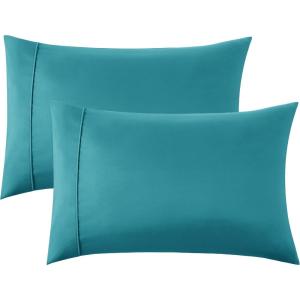 imageBedsure Queen Pillow Cases Set of 2  Dark Grey Double Brushed Microfiber Pillowcases 2 Pack Super Soft Cooling Pillow Case Covers with Envelope Closure Wrinkle Fade and Stain Resistant 20x3007  Teal