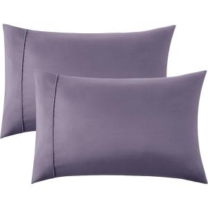 imageBedsure Queen Pillow Cases Set of 2  Dark Grey Double Brushed Microfiber Pillowcases 2 Pack Super Soft Cooling Pillow Case Covers with Envelope Closure Wrinkle Fade and Stain Resistant 20x3010  Grayish Purple