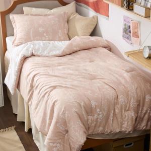 imageBedsure TwinTwin XL Comforter Set  Sage Green Bed Set 2 Pieces Cute Floral Bedding 1 Soft Reversible Botanical Flowers Comforter and 1 Pillow Sham07  Dusty Rose