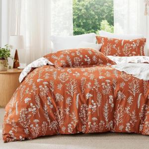 imageBedsure TwinTwin XL Comforter Set  Sage Green Bed Set 2 Pieces Cute Floral Bedding 1 Soft Reversible Botanical Flowers Comforter and 1 Pillow Sham10  Terracotta