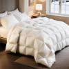 imageBedsure Feather Down Comforter Queen Size Ultra Soft Cotton Blend Fabric Luxurious Fluffy Hotel Duvet Insert with Storage Bag ampamp 8 Corner Tabs 90x90 Inches WhiteWhite