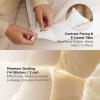 imageBedsure Feather Down Comforter Queen Size Ultra Soft Cotton Blend Fabric Luxurious Fluffy Hotel Duvet Insert with Storage Bag ampamp 8 Corner Tabs 90x90 Inches WhiteWhite