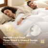 imageBedsure Feather Down Comforter Queen Size Ultra Soft Cotton Blend Fabric Luxurious Fluffy Hotel Duvet Insert with Storage Bag ampamp 8 Corner Tabs 90x90 Inches WhiteWhite