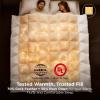 imageBedsure Feather Down Comforter Queen Size Ultra Soft Cotton Blend Fabric Luxurious Fluffy Hotel Duvet Insert with Storage Bag ampamp 8 Corner Tabs 90x90 Inches WhiteWhite