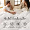 imageBedsure Feather Down Comforter Queen Size Ultra Soft Cotton Blend Fabric Luxurious Fluffy Hotel Duvet Insert with Storage Bag ampamp 8 Corner Tabs 90x90 Inches WhiteWhite