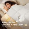 imageBedsure Feather Down Comforter Queen Size Ultra Soft Cotton Blend Fabric Luxurious Fluffy Hotel Duvet Insert with Storage Bag ampamp 8 Corner Tabs 90x90 Inches WhiteWhite