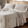 imageBedsure 100 Cotton Percale Sheets Queen Size Queen Sheet Set with Deep Pocket Up to 16 Inches Breathable ampamp Crirsp Soft Bedsheet ampamp Pillowcase Sets 4 Pieces White05  Linen