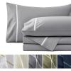 imageBedsure 100 Cotton Sheets King Size Set  500 Thread Count Cotton Sateen Bedsheets Luxury Hotel Quality Soft ampamp Breathable Bedsheets 16quot Deep Pocket 4Piece Include King Flat Sheet IvoryGray