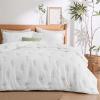 imageBedsure Botanical Floral Quilt Queen Size for Modern Farmhouse Decor Luxurious Summer Bedding Set Super Soft Bedspread Queen Size Lightweight Comforter with 2 Pillow Shams Blue 90x96 InchWhite